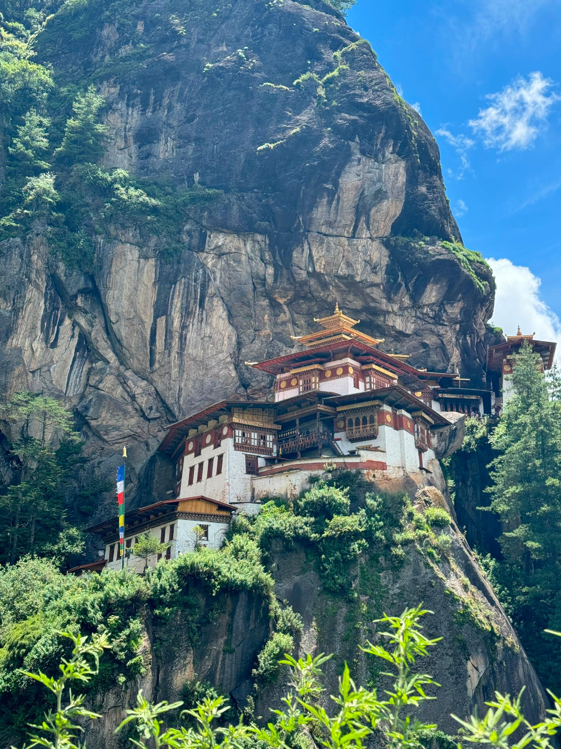 Taktsang Monastery clinging to a cliff above Paro